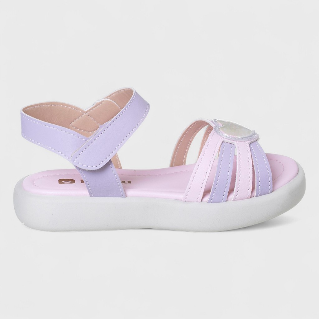 Sandália Infantil Feminina Casual Coração Lilás Rosa Delicada em Oferta na Shopee