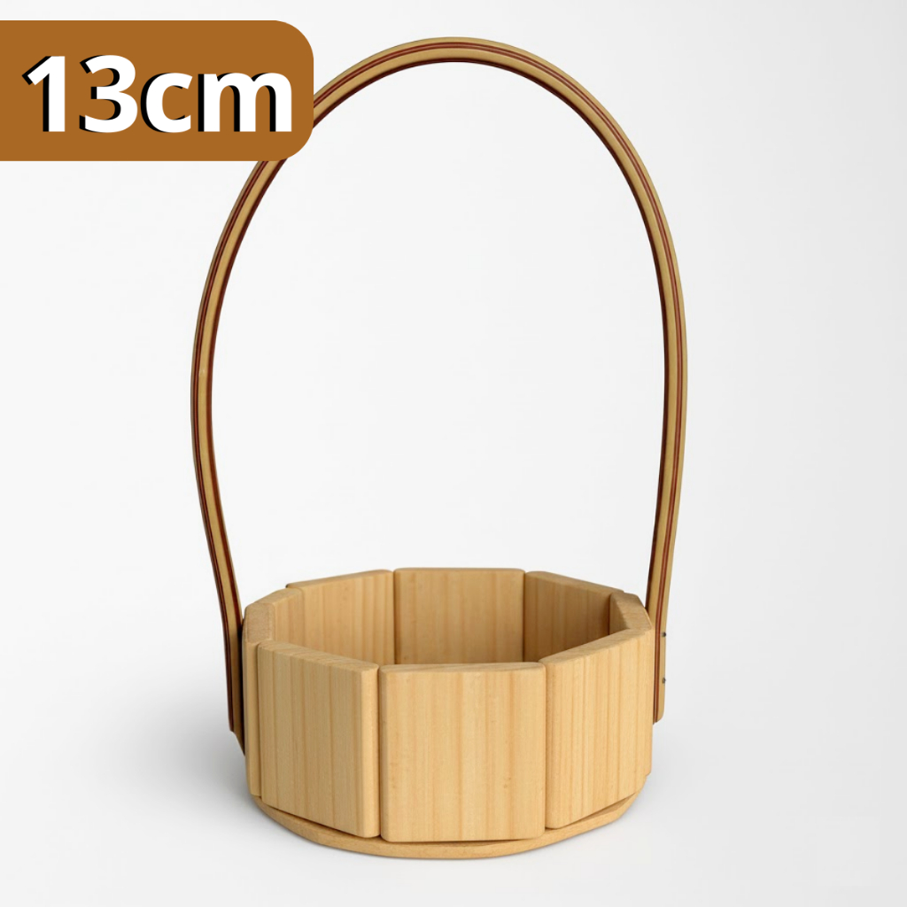 Kit 10 Cestas De Madeira Redonda Com Alça Para Presente Dia Das Mães Páscoa Natal Namorados Cosméticos