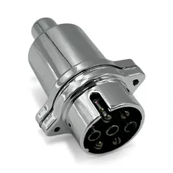Plug Conector Macho Cromado Carretinha Engate Trailler Reboque Tomada Engatcar 7 Polos