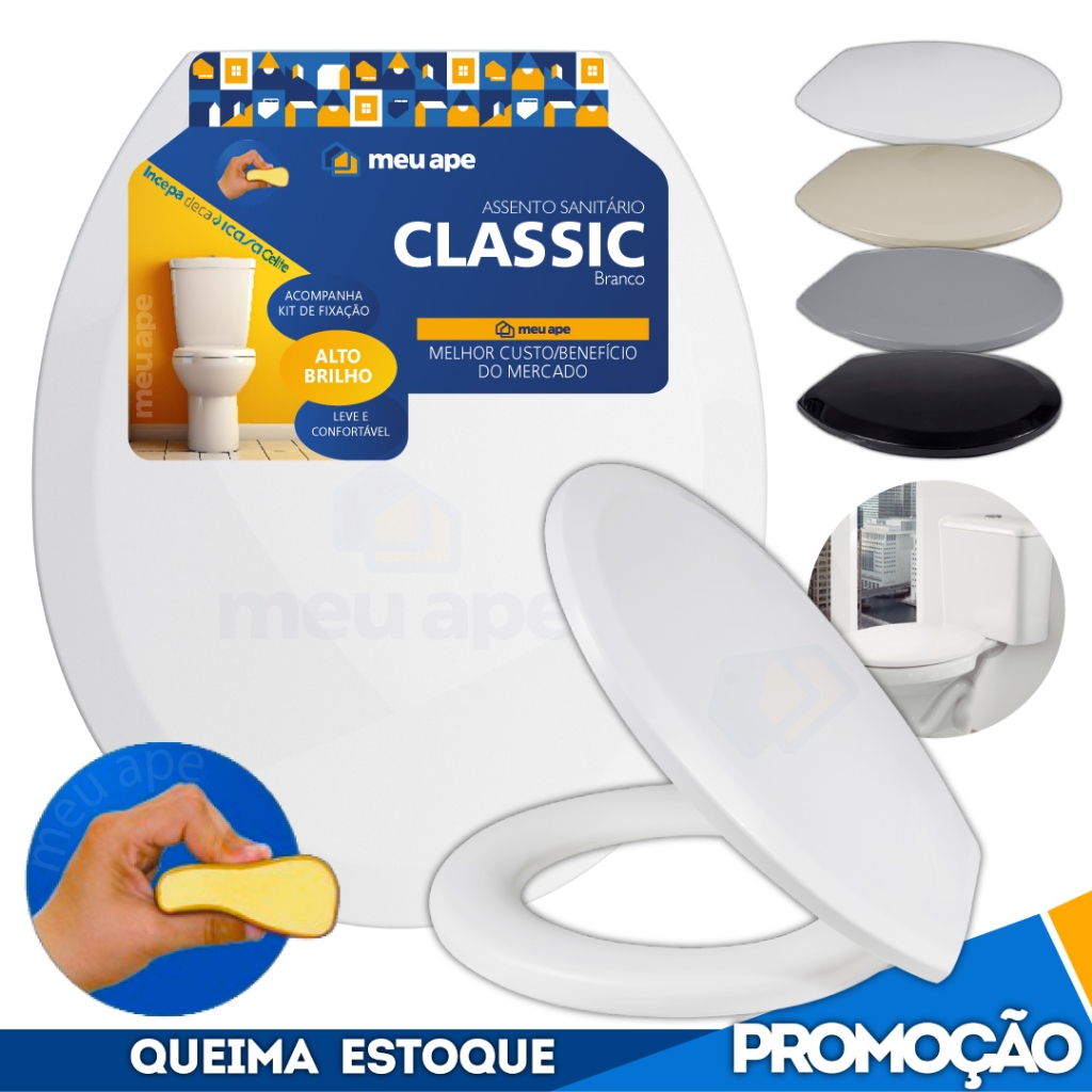 Assento Sanitário Tampa Vaso Almofadado Classic Oval Redondo Deca Celite Logasa Incepa em Oferta na Shopee