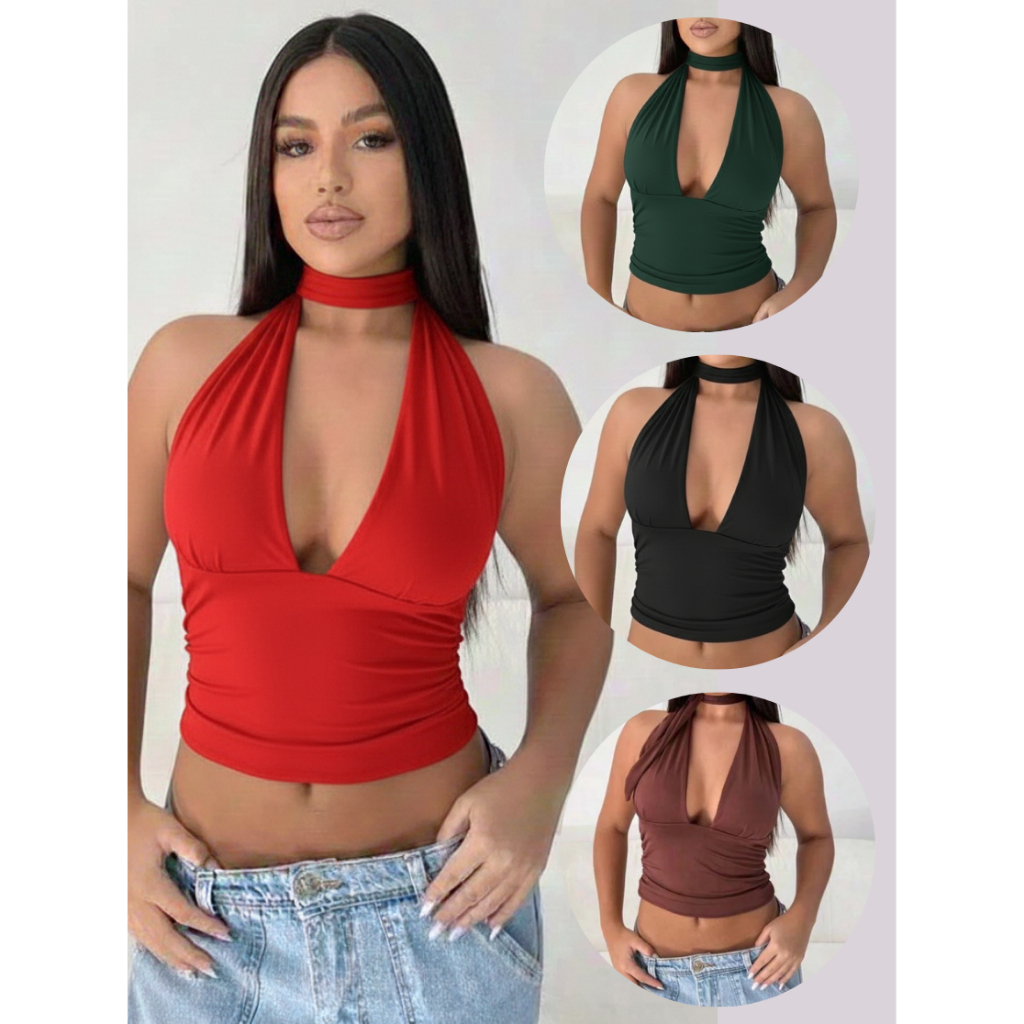 Cropped Modelo Jade/Livia com bojo tecido suplex Premium - Tamanho Único - Moda Atual Cod 009