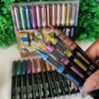 Marcador Acrílico Brush Metal 12 Cores Marcador Acrílico Metálico MOLIN Marcador Acrílico Caneta Acrílica Brusch Pincel em Oferta na Shopee