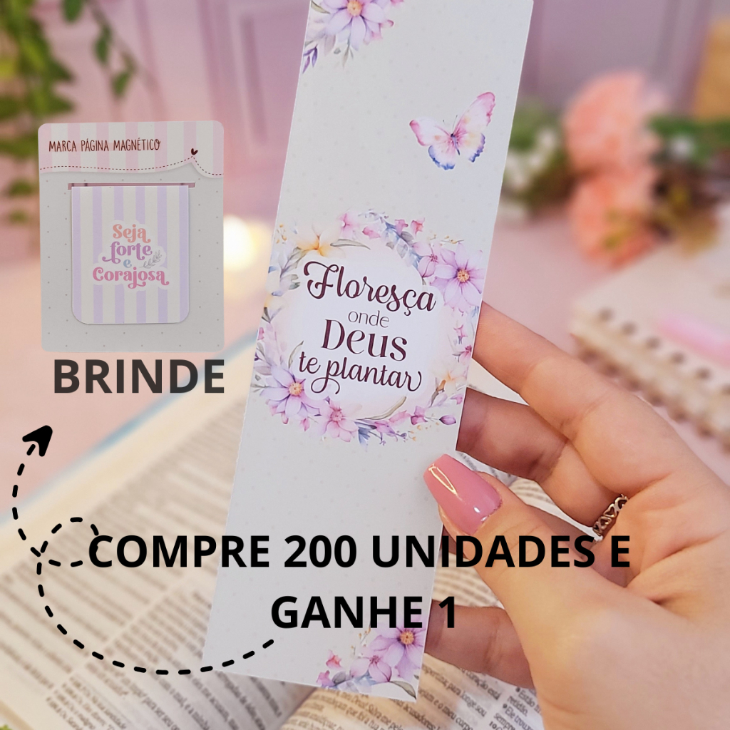 Marcadores Bíblicos  Cristãos com Versículos | 200 Unidades + 1 Mimo | Lembrancinha Evangélica para Igreja