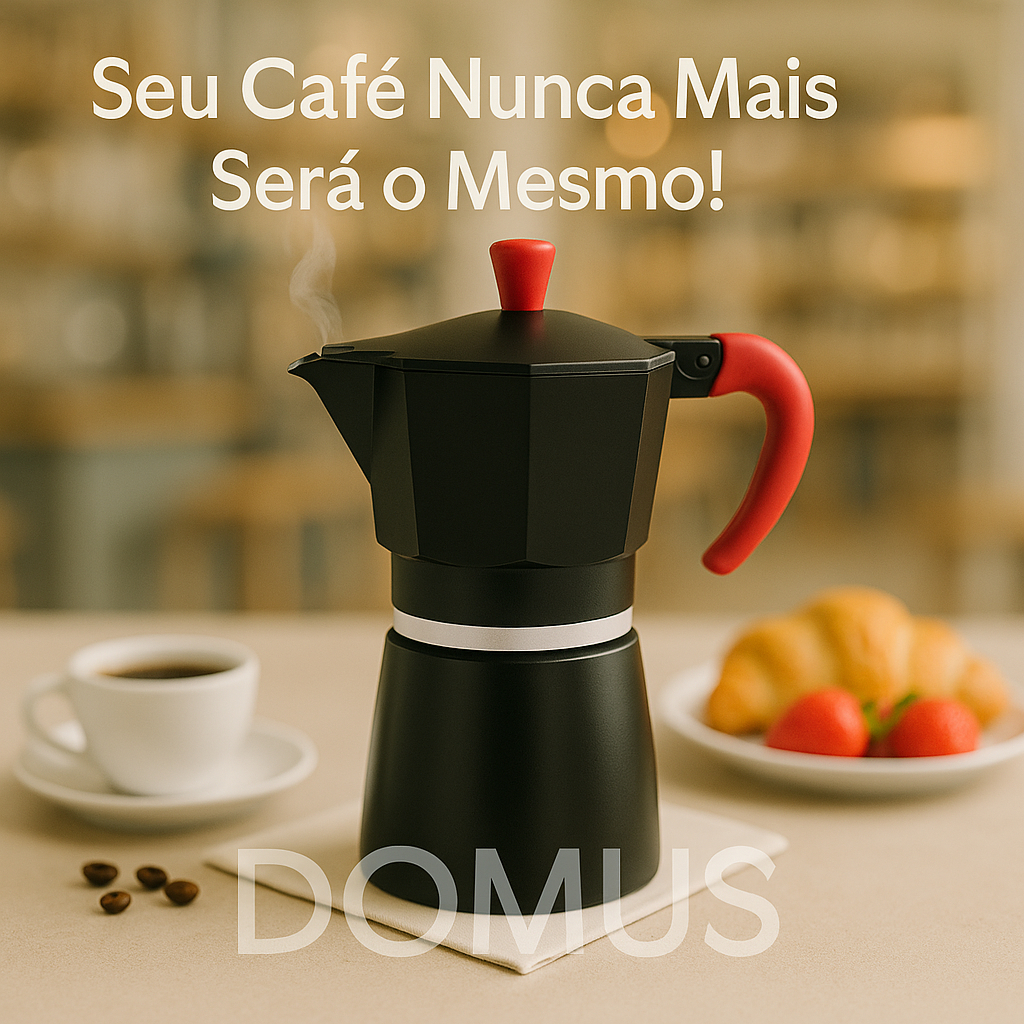 Imagem Cafeteira Italiana Aluminio ou preta Moka  3 a 6 Xicaras Café Expresso 8 Xicaras Cafeteira De Fogão