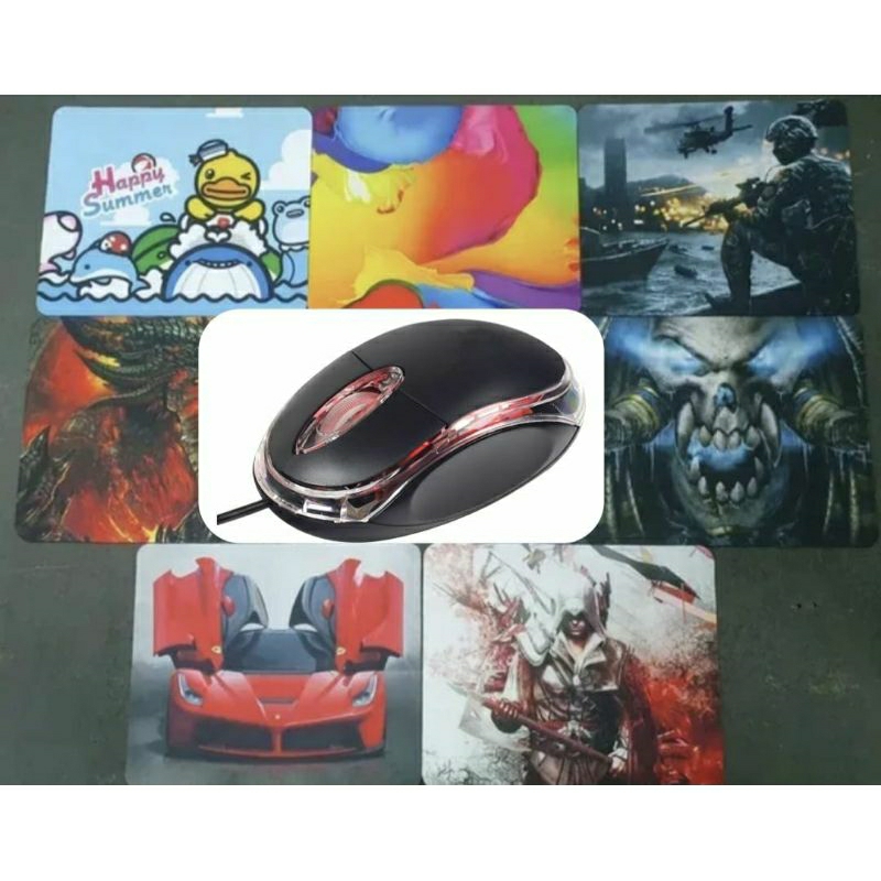 kit Mouse led usb+ mouse pad gamer-carro ferrari-infantil