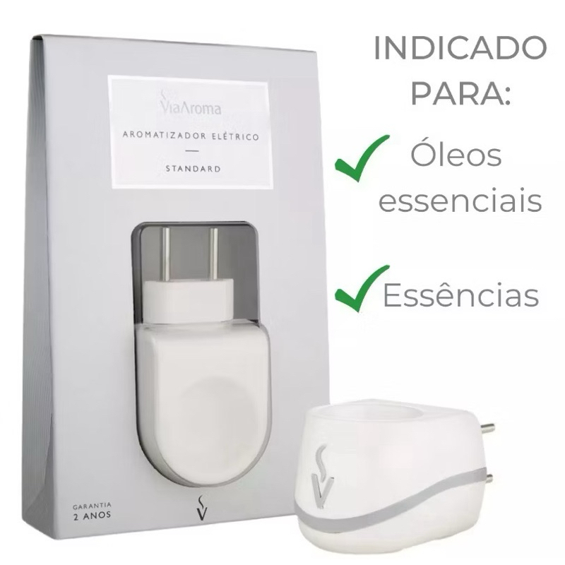 Aromatizador Elétrico Via Aroma Standard Difusor de Essências para Ambientes | Bivolt | Alta Durabilidade