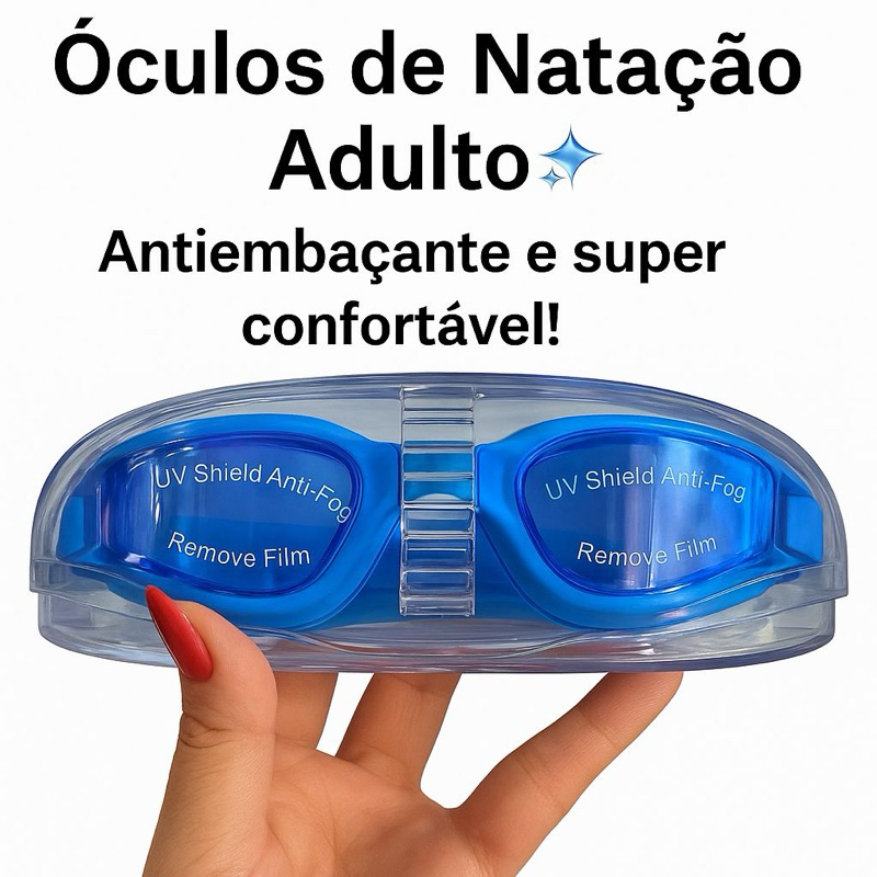ÓCULOS DE NATAÇÃO ANTIEMBAÇANTE – CONFORTO, PROTEÇÃO E ESTILO NA ÁGUA