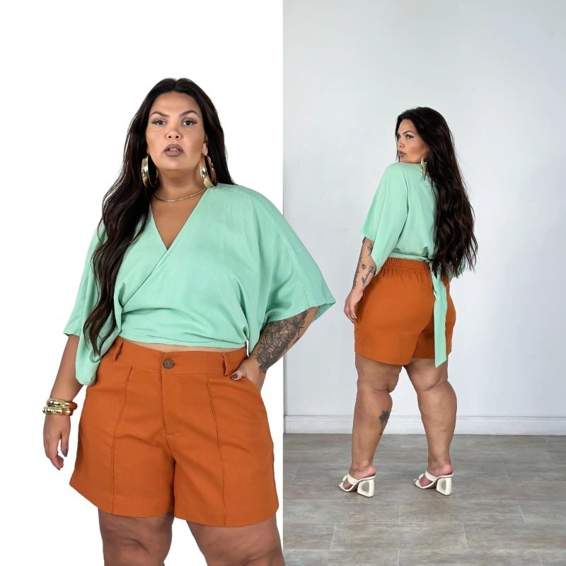 BLUSA CROOPED TRANSPASSADA PLUS