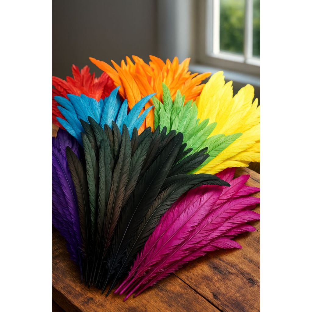 Kit Pena Rabo de Galo Colorida 20 /100 Unidades Fantasia Carnaval Customização Abadá  Artesanato