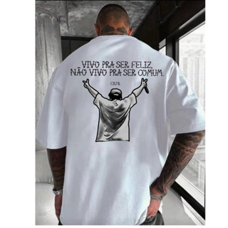 Camiseta Blusa Masculina Chorão Charlie Brown Jr. Frase Vivo para Ser Feliz Não Para ser Comum CBJ em Oferta na Shopee