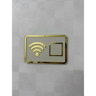 Placa QR Code Wi-Fi – MDF Branco + Acrílico Espelhado Premium | 10×15 cm (não acompanha QR)