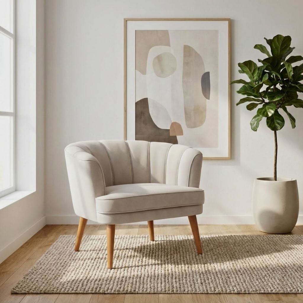 Poltrona para Sala de Estar Estofada Decorativa Moderna Pés de Madeira Reforçado Ergonômica em Oferta na Shopee