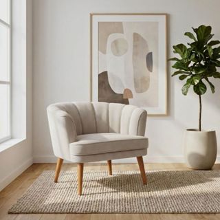 Poltrona para Sala de Estar Estofada Decorativa Moderna Pés de Madeira Reforçado Ergonômica em Oferta na Shopee