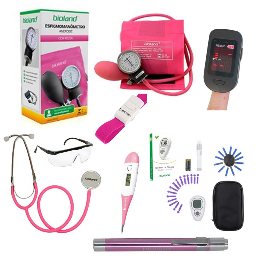 Kit Estagio 8 Peças Profissionais da Saúde Enfermagem - Fisioterapia - Medicina - Farmácia - Biomedicina