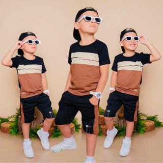 Conjuntos Infantil Menino Juvenil Verão Lançamento Camisa e Bermuda  Estiloso Veste  Do 2 ao 14 anos em Oferta na Shopee