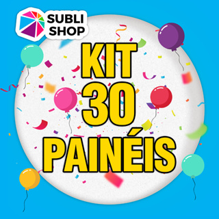 Kit 30 Mini Painel Redondo 50cm Atacado Decoração Festa na Mesa Pegue e Monte Em Tecido Sublimado em Oferta na Shopee