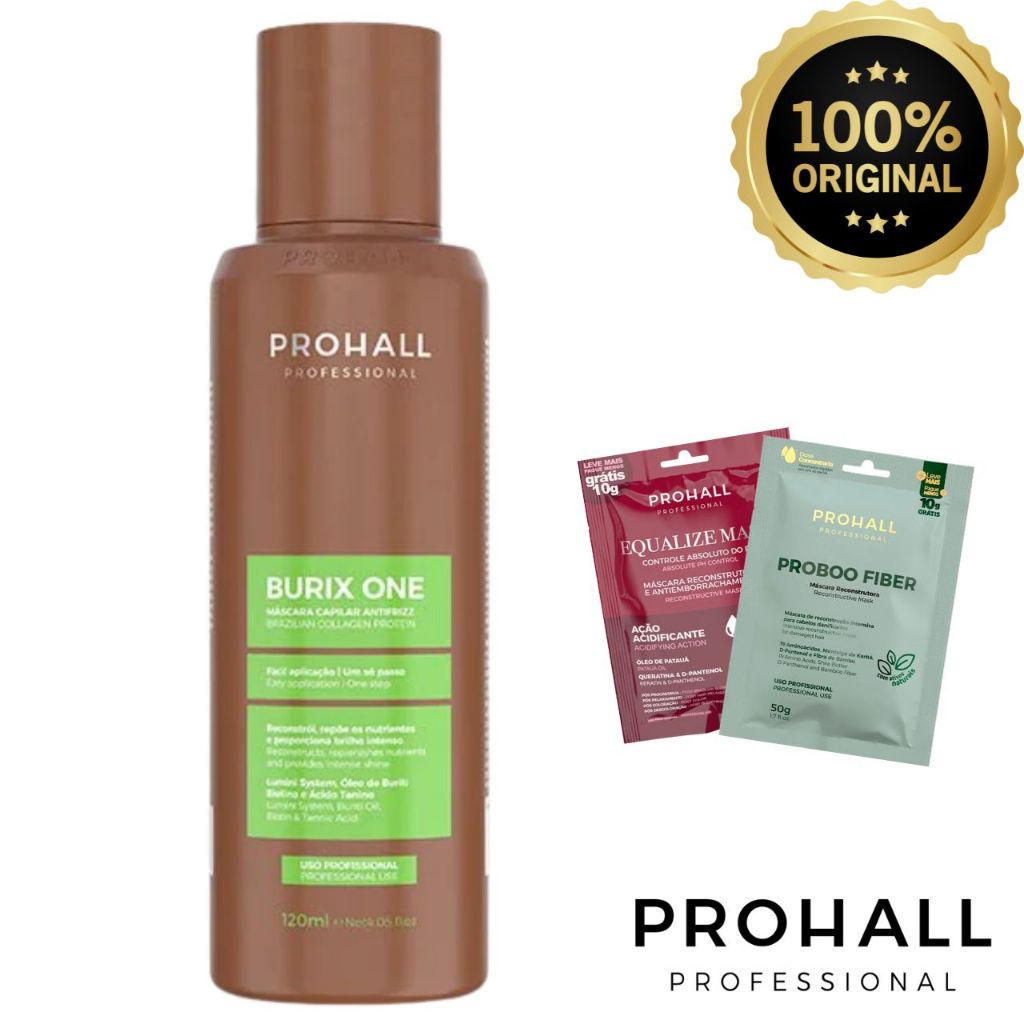 Prohall Burix One  120ml  Sem Formol - Escova Semi Definitiva salão