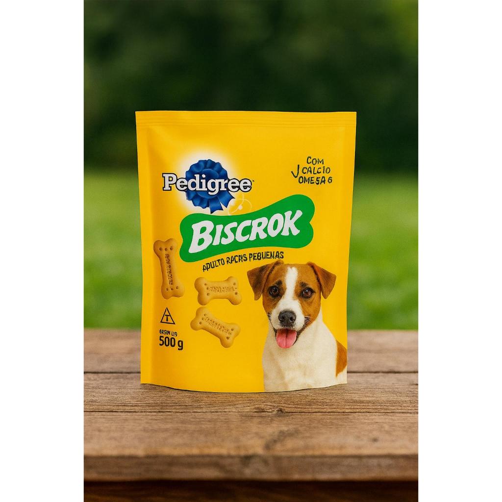 Petisco para Cães Adultos de Raças Pequenas Pedigree Biscrok Biscoitos Crocantes Multissabores 500g