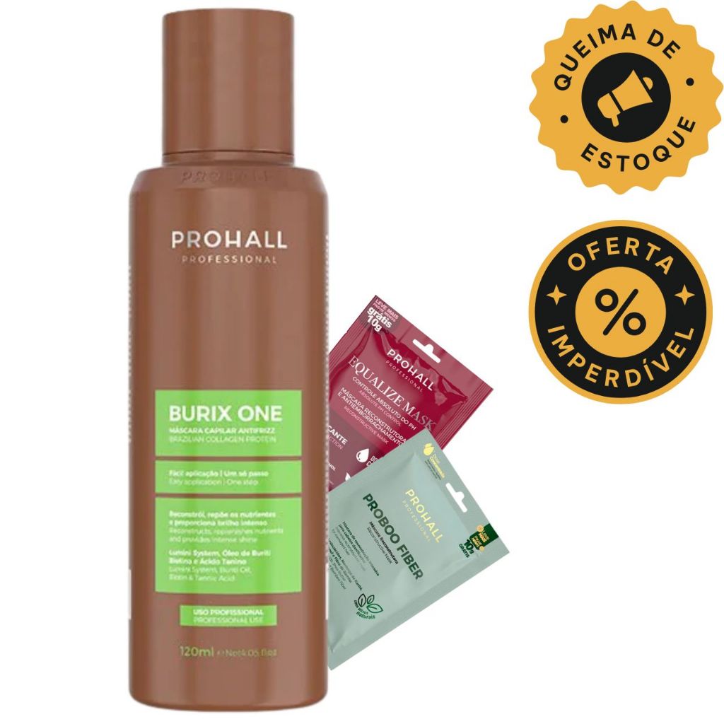 Prohall Burix One  120ml  Sem Formol - Escova Semi Definitiva salão