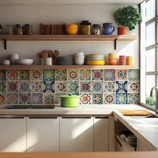 Adesivo Autocolante azulejo MEIA PAREDE para a cozinha na medida 1.00x0.50 em Oferta na Shopee