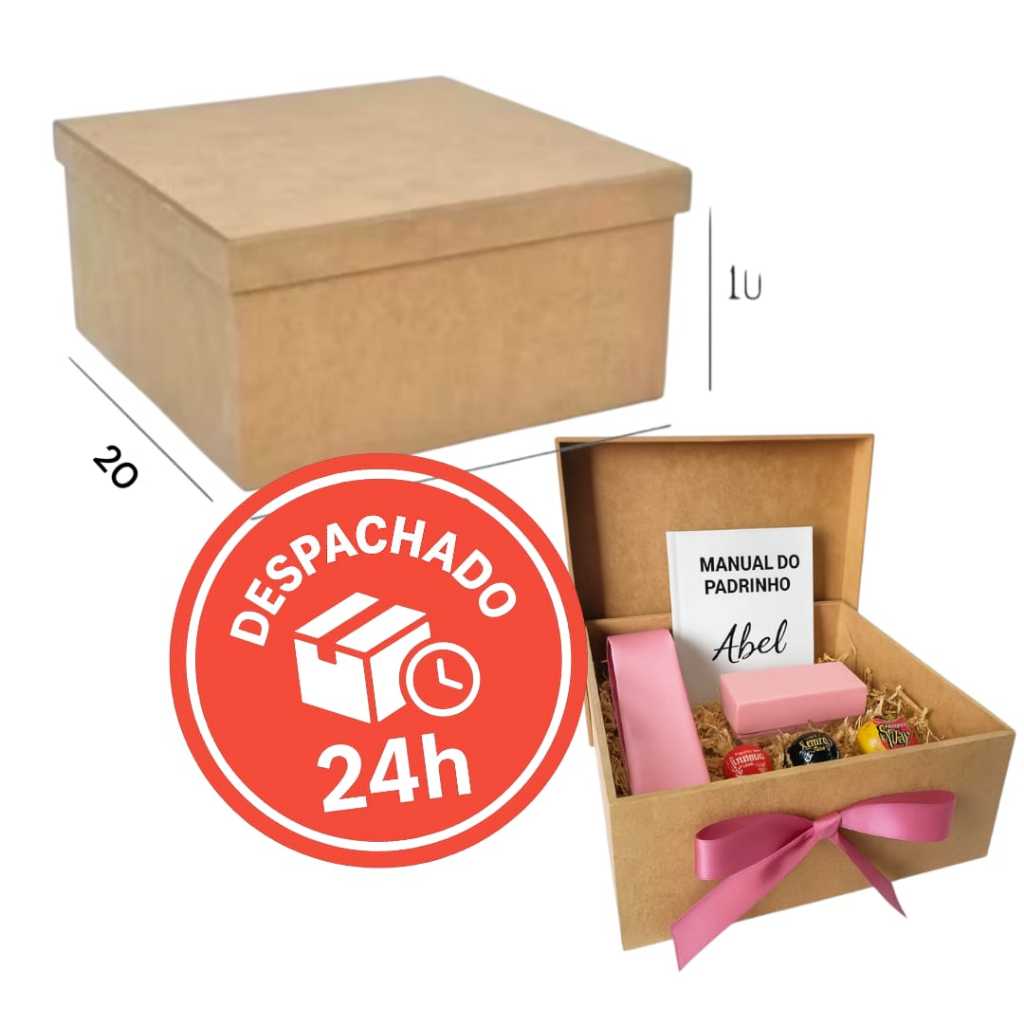 24 CAIXAS 20X20X10 CAIXA PRESENTE CAIXA MDF DE ALTA QUALIDADE em Oferta na Shopee