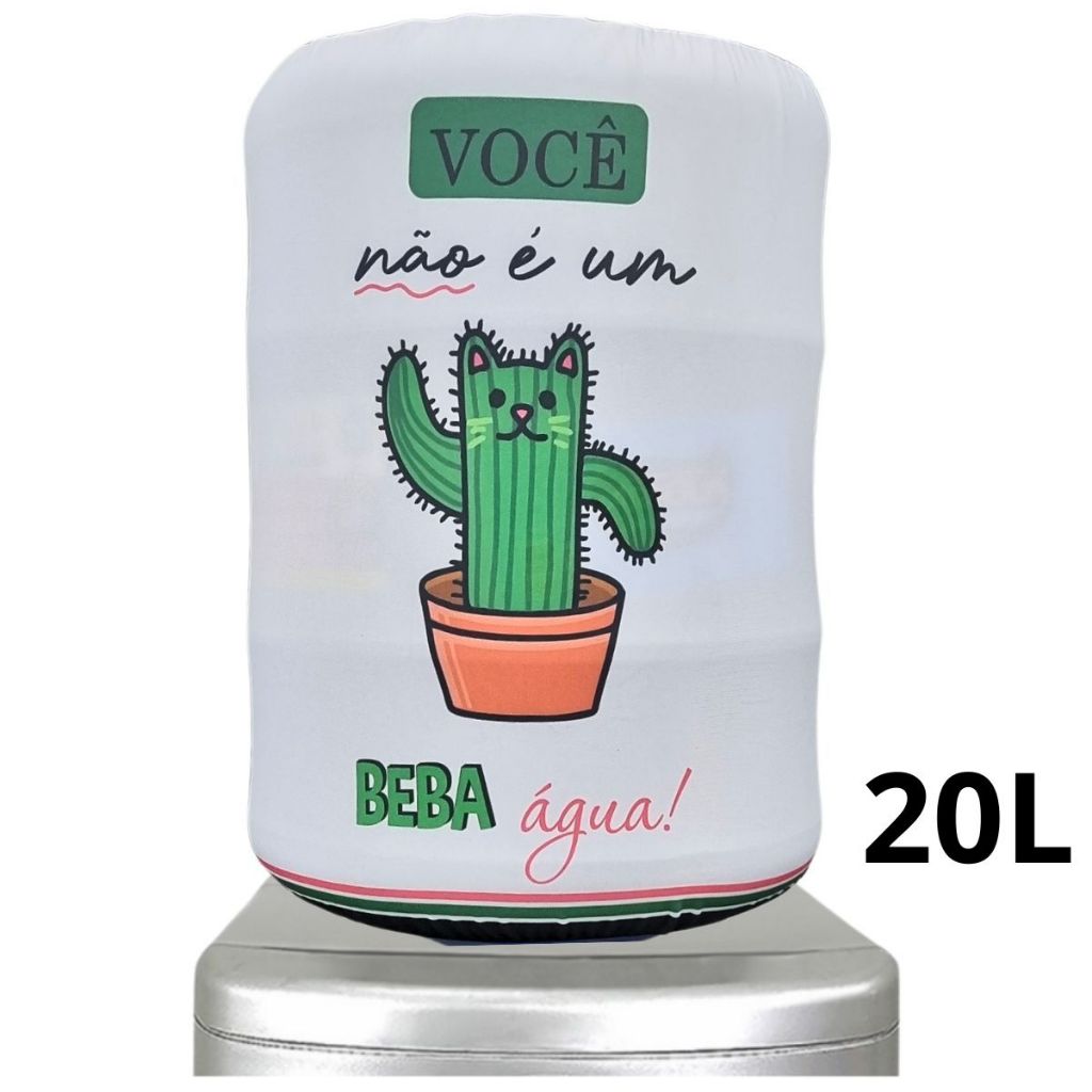 Capa Para Galão De Água 20l Estampa divertida Cacto Beba Água - Tecido e Elastico em Oferta na Shopee