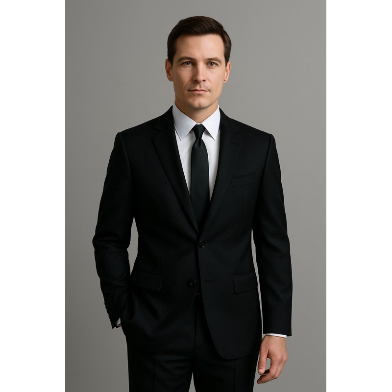 Terno Preto Oxford Completo De Luxo