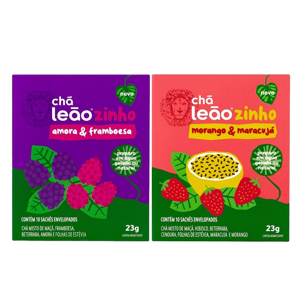 Kit Chá Leãozinho Água Gelada Kids - 20 Sachês Escolha o Sabor