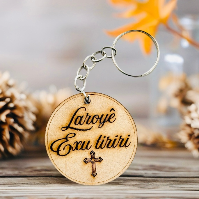 Kit chaveiro LARYÊ EXU TIRIRI MDF, para decoração, festa, lembrancinhas, orixás, camdomblé