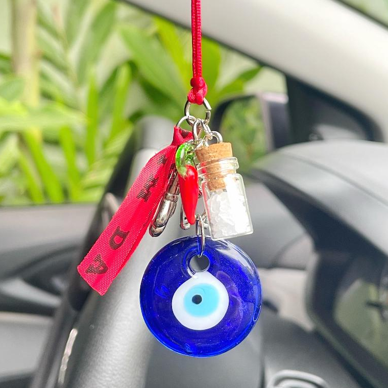 Olho Grego Patuá Amuleto Protetor Carro para Pendurar no Retrovisor Carro