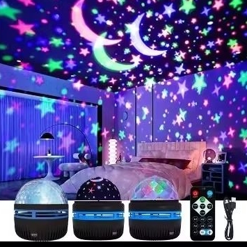 Imagem Projetor Luz Noturna Estrelada Infantil ✨ LED Giratório Relaxante Para Dormir