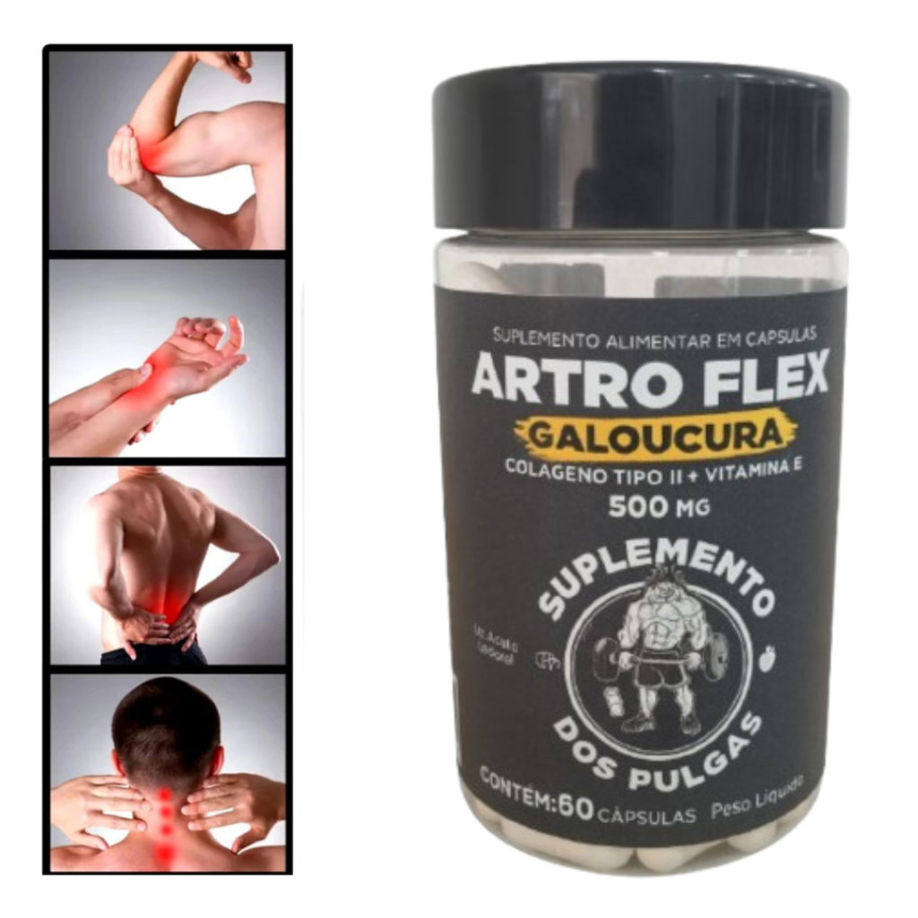 Artro Flex Colágeno Tipo II + Vitaminas Proteinas Calcio Energético Articulações Magnésio Natuviva