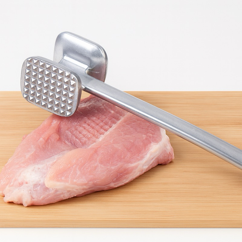 Martelo Amaciador de Carne Alumínio Dupla Face Utensílio de Cozinha Bife