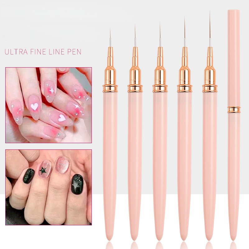 Kit 5 Pincéis 7/9/11/15/25mm De Arte De Unhas UV Para Pintura Em Gel Pincel Manicure