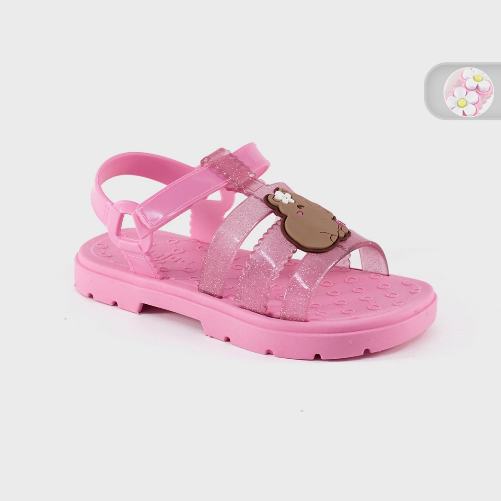Sandalia Menina Infantil Capivara Flores Jully Baby Luelua 132008/132009