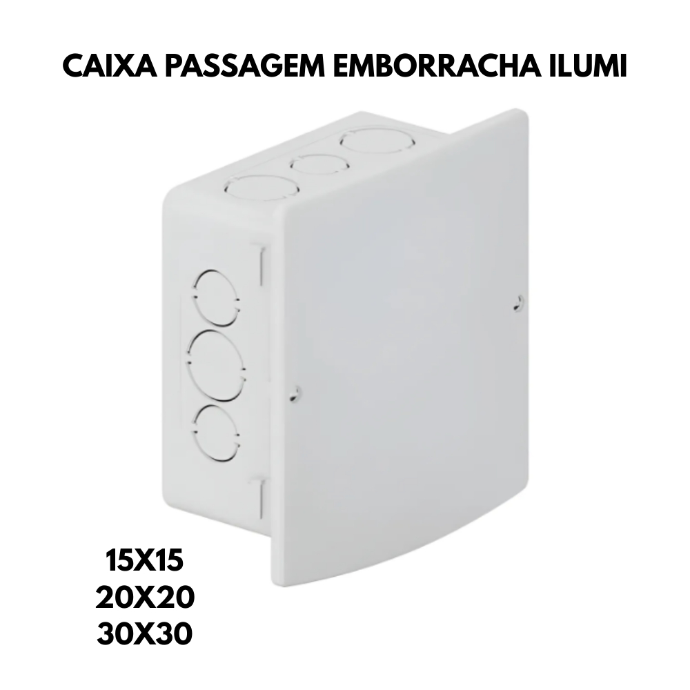 Caixa de Passagem Eletrica Ilumi | Quadrada 15x15 20x20 e 30x30 | Para Elétrica, Gesso e Drywall