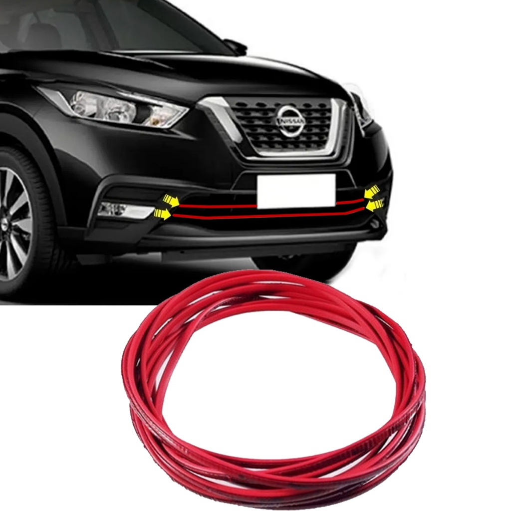 Aplique Friso Vermelho Decorativo Universal Auto Colante Carro Caminhão Moto 1m x 7mm — imagem 2 de 2