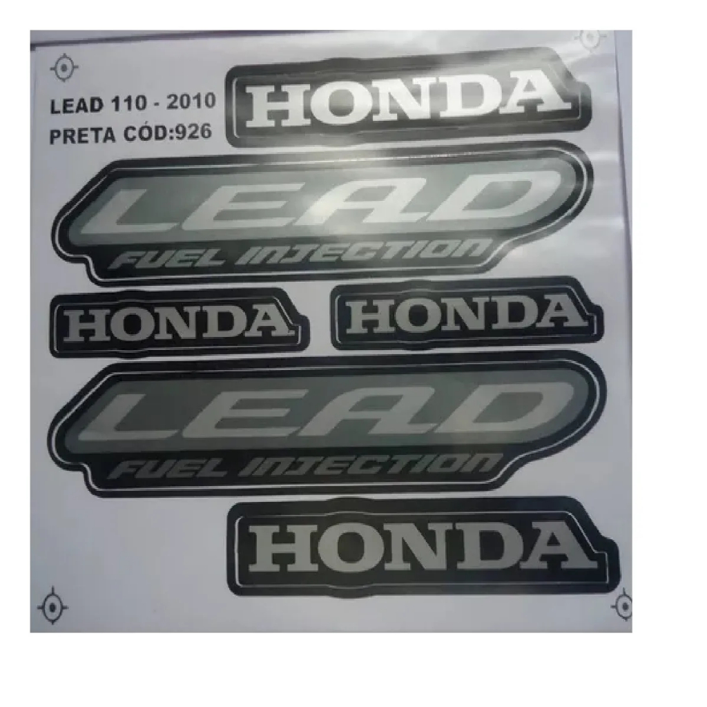 Jogo De Adesivo Faixa Lead 110 Ano 2010 Moto Preta em Oferta na Shopee