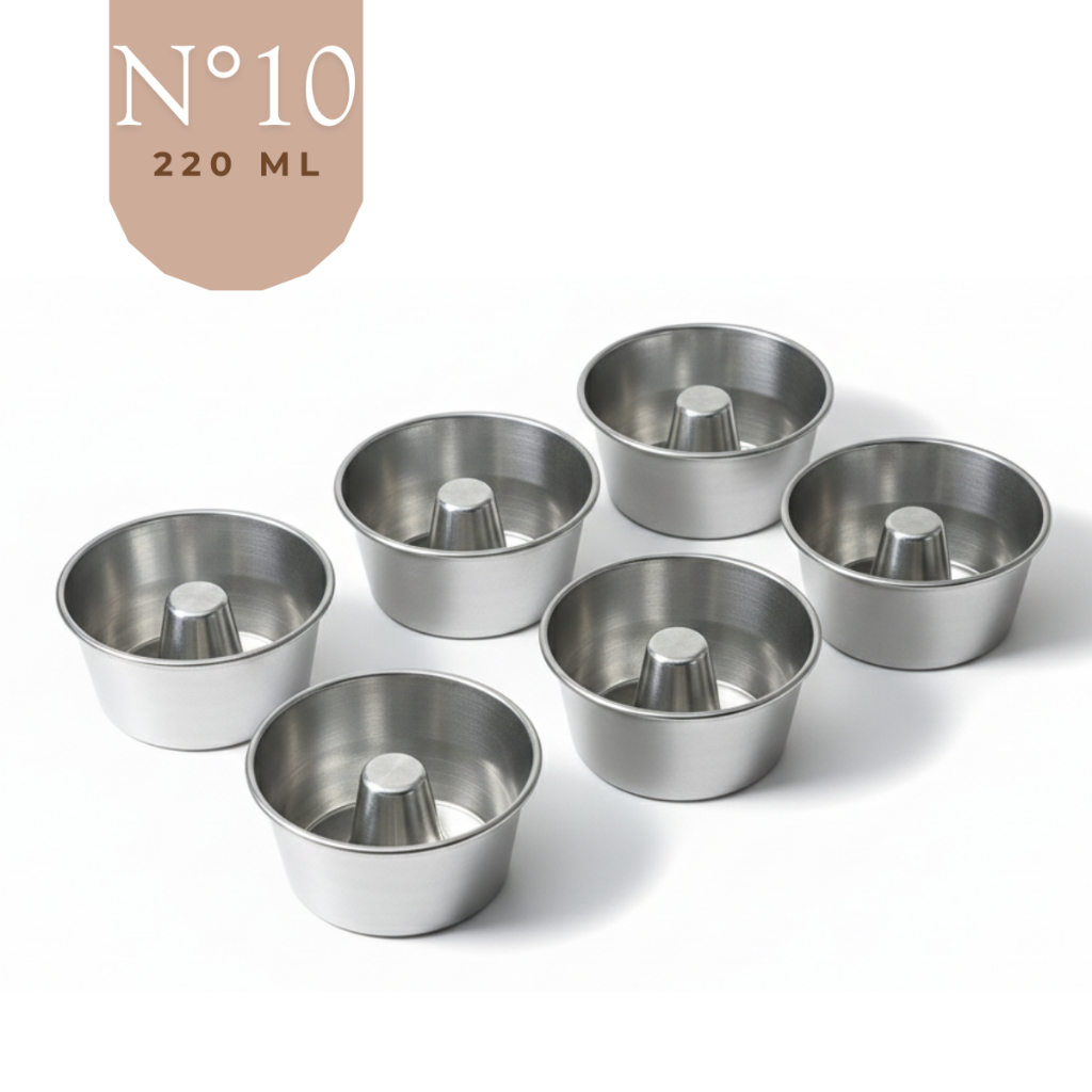 Kit 6 Mini Forminha 220ml Forma Pudim Bolo Vulcão Doce Sobremesas N10 Confeitaria Profissional