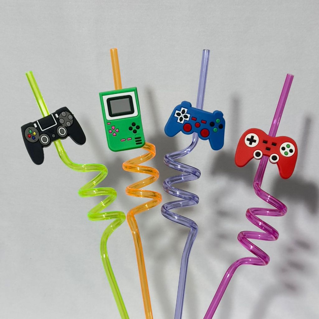 Kit 8/12/20 Canudos de Vídeo Game Espiral Drinks Lembrancinha em Oferta na Shopee