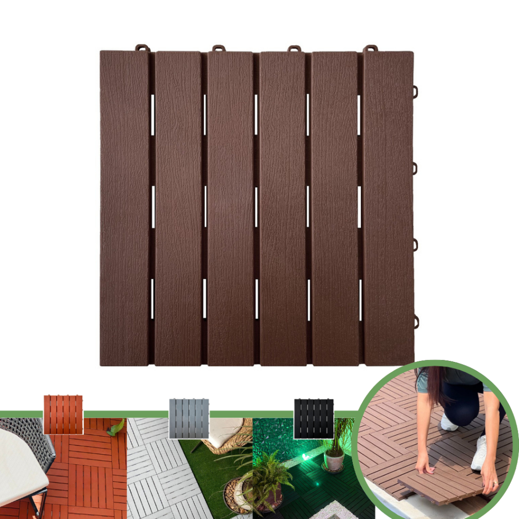 Kit 9 Deck Modular Plástico - Box, Varanda, Quintal, Piscina - Direct Borrachas em Oferta na Shopee