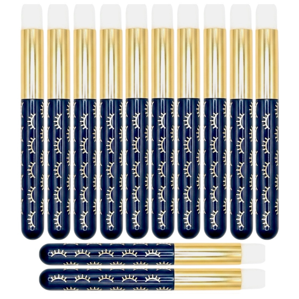 KIT 12 Pincéis de Limpeza para Cílios Lash Designer - Cor Preto