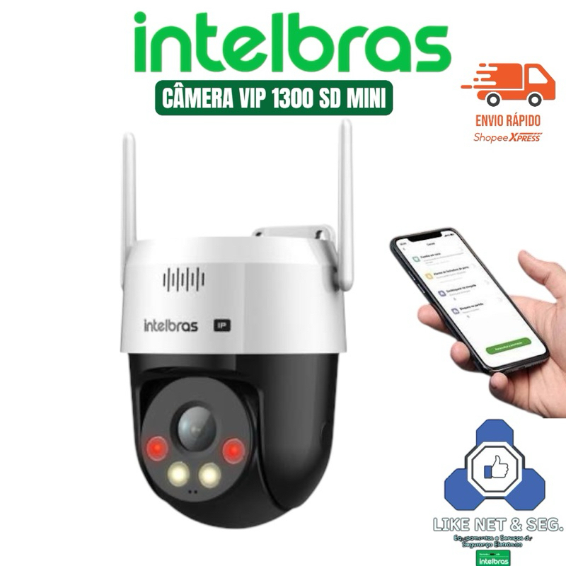 Câmera Segurança IP WIFI Intelbras VIPW 1300 MINI SD