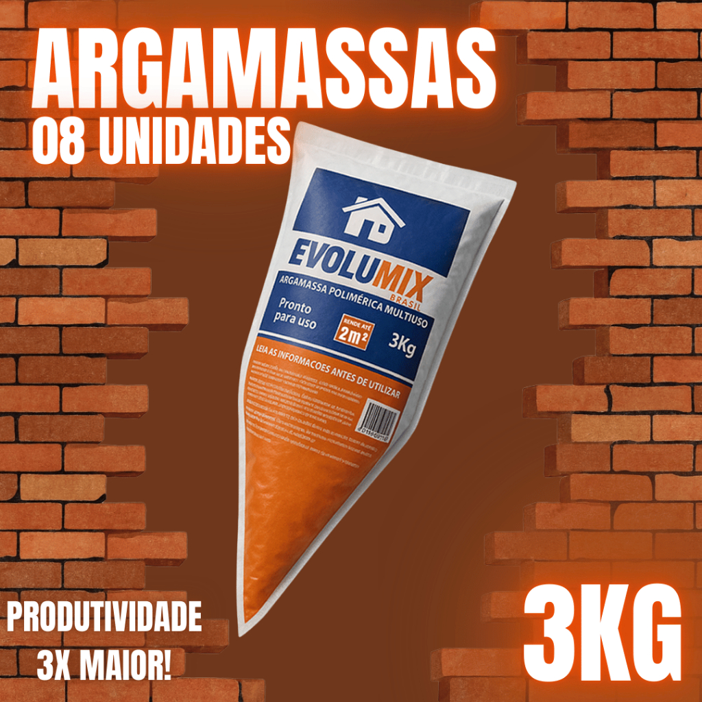 Argamassa Polimérica Bisnaga 3kg Massa Pronta P/ Assentar Blocos Tijolos Construção Fácil Aplicação