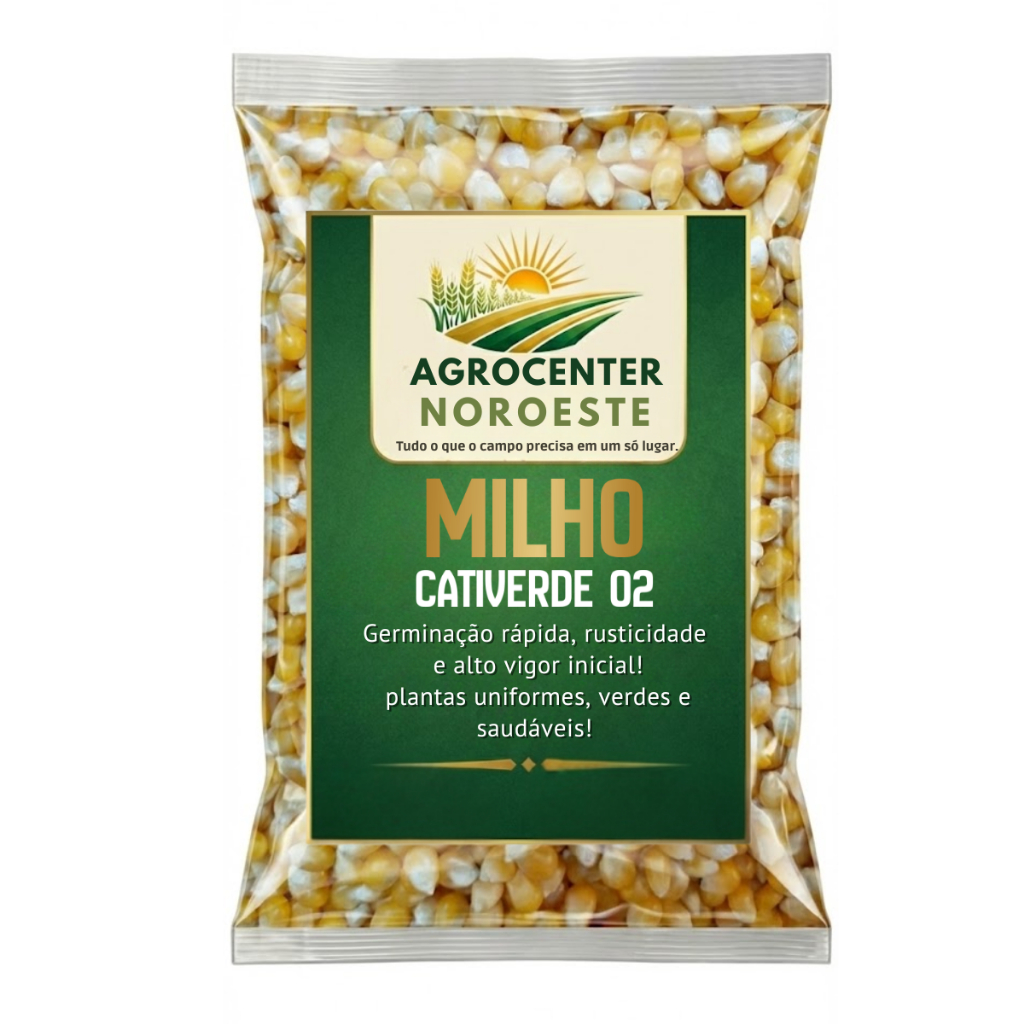Sementes de Milho Cativerde 02 | Agrocenter Noroeste | Variedade Semiprecoce de Milho verde