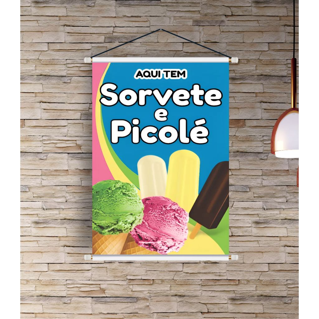 Banner Sorvete e Picolé Arte Pronta em Oferta na Shopee