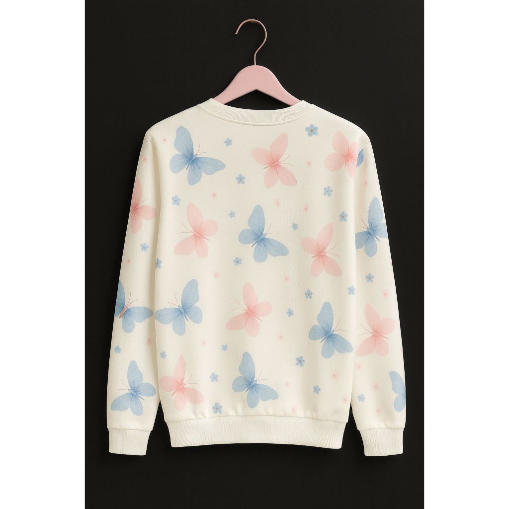 Blusa de Frio Moletom Moletinho Sublimado Borboletas para dia a dia Lançamento em Oferta na Shopee