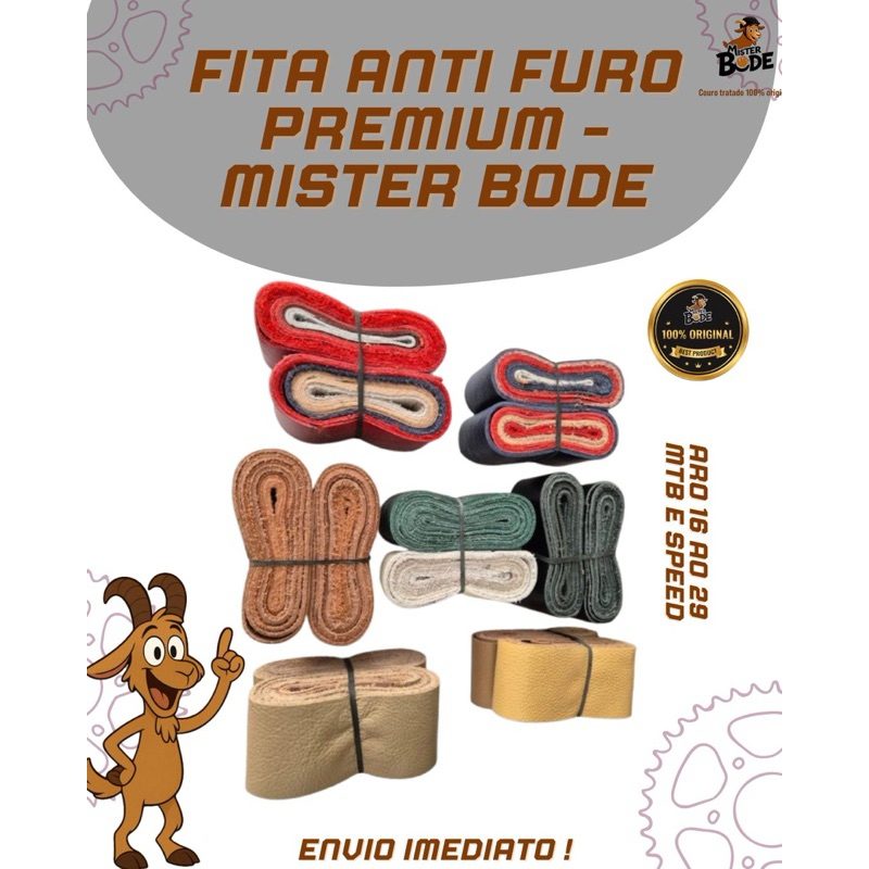 fita antifuro aro 29  em couro de bode premium mister bode original 100% couro legítimo 1 par (2unidades) todos os aros