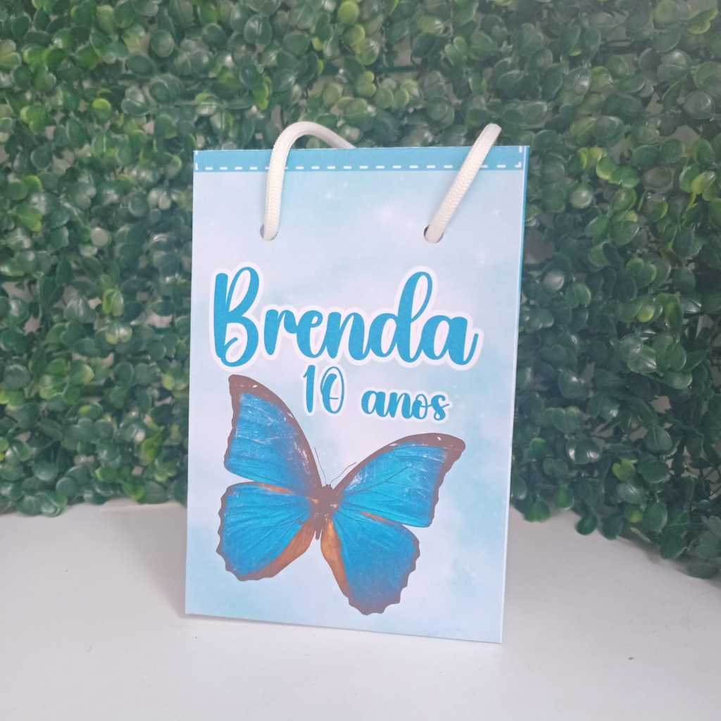 Sacolinha Personalizada Borboleta  PEGUE E MONTE Lembrancinha Surpresa para Festa