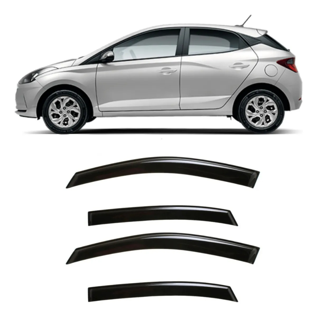 Calha de Chuva Preto Fume Hyundai Hb20 2020 Até 2025
